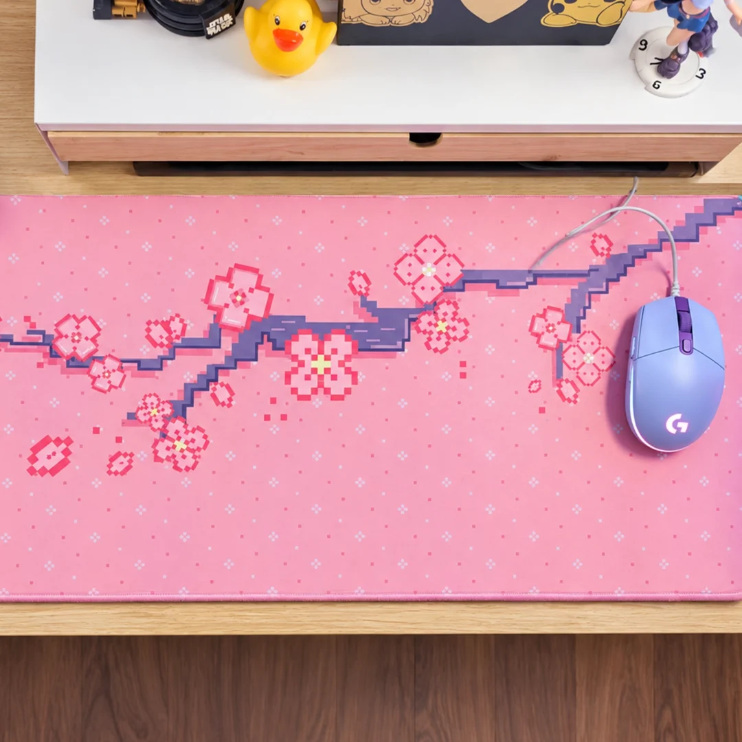 Alfombrilla Gamer XL Rosa Sakura | Desk Mat Kawaii Floral 79x30 cm
